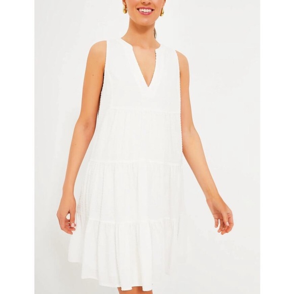 TUCKERNUCK White Swiss Dot Kenzo Sleeveless Dress